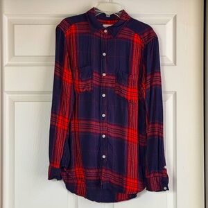 Navy Orange flannel